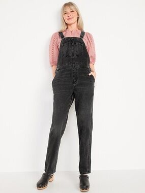 Old Navy Washed Black Denim Overalls